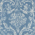 2' X 4' Blue Damask Power Loom Area Rug